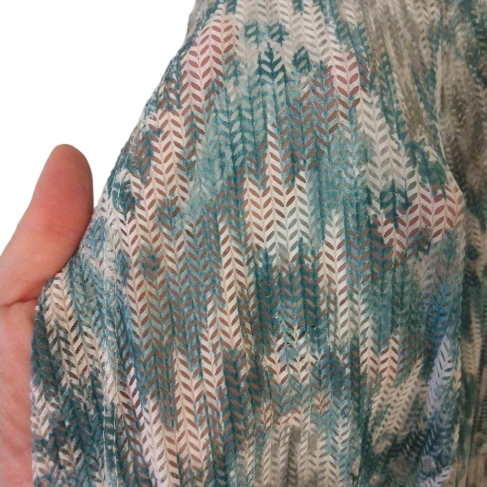Semi Sheer Cardigan Alfred Dunner Blue/White 3/4 Slve. Coastal Business Casual1X - Picture 4 of 6